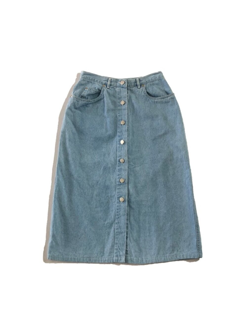 Jones New York Midi Skirt Womens Size 6P Sport Buttons Pockets Vintage 90s Denim